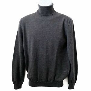 Brooks Brothers 346 Long Sleeve Charcoal Grey Merino Wool Turtleneck Sweater